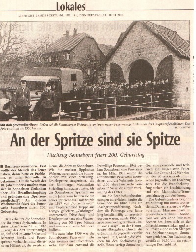 200 Jahre L&ouml;schzug Sonneborn